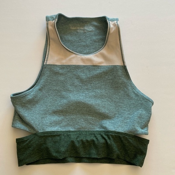 Outdoor Voices Tops - Outdoor voices crop bra slash back women’s small green blue pink heathered